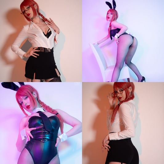 Makima Office Lady and Bunny suit Cosplay